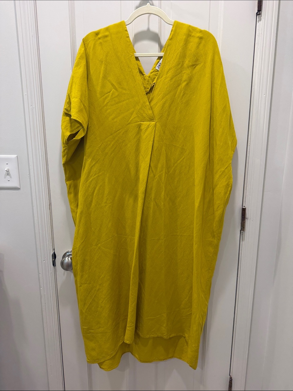 Zara Mustard Yellow V-Neck Maxi Dress